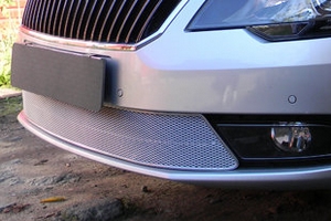 Сетка защитная в бампер Premium хром Strelka Skoda Superb II 2008-2015 ― Auto-Clover