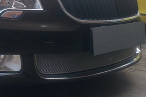 Сетка защитная в бампер Premium хром Strelka Skoda Superb II 2008-2015 ― Auto-Clover