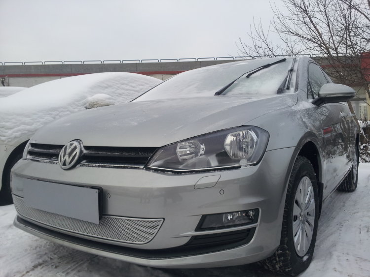 Сетка защитная в бампер Premium хром Strelka Volkswagen Golf VII 2013-2019 no.6586