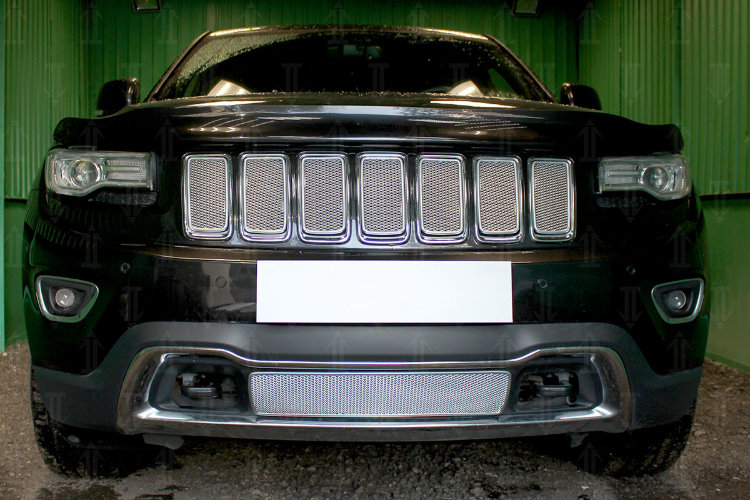 Сетка защитная в бампер Premium хром Strelka Jeep Grand Cherokee 2010-2019 no.6641
