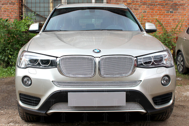 Сетка защитная в бампер Premium хром Strelka BMW X3 (F25) 2010-2017 12604