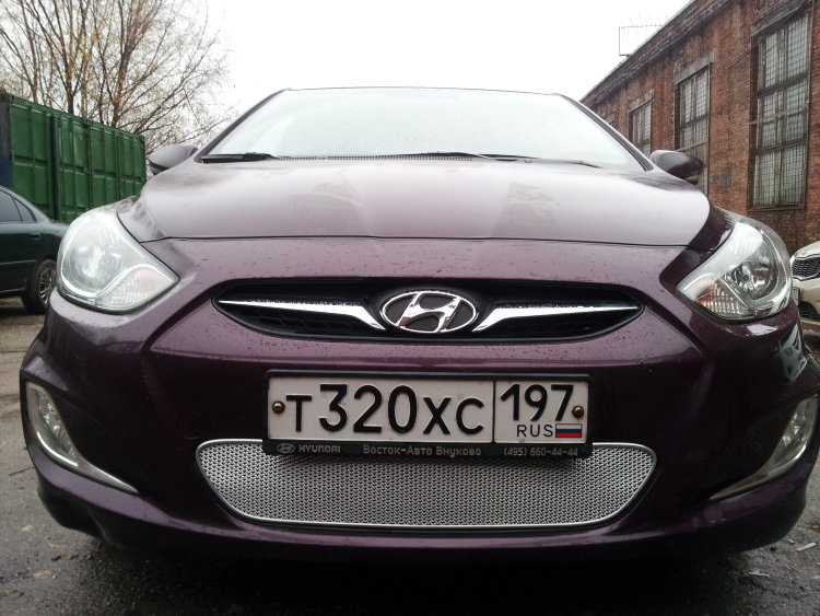 Сетка защитная в бампер Premium хром Strelka Hyundai Solaris 2011-2017 no.6866
