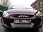 Сетка защитная в бампер Premium хром Strelka Hyundai Solaris 2011-2017