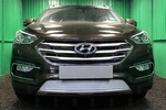 Сетка защитная в бампер Premium хром Strelka Hyundai Santa Fe 2012-2018