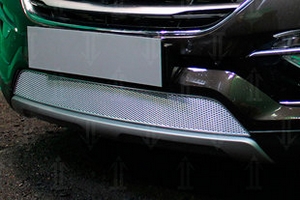Сетка защитная в бампер Premium хром Strelka Hyundai Santa Fe 2012-2018 ― Auto-Clover