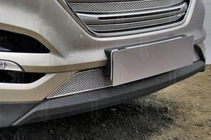 Сетка защитная в бампер Premium хром Strelka Hyundai Tucson 2015-2019 ― Auto-Clover