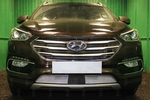 Сетка защитная в бампер (с датчиком ACC) Premium хром Strelka Hyundai Santa Fe 2012-2018