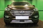 Сетка защитная в бампер (с датчиком ACC) Standart хром Strelka Hyundai Santa Fe 2012-2018