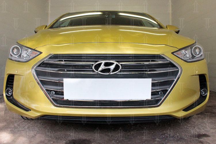 Сетка защитная в бампер Standart черный Strelka Hyundai Elantra 2016-2019 no.1965