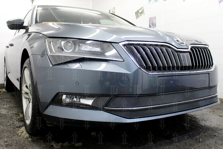 Сетка защитная в бампер Standart черный Strelka Skoda Superb III 2015-2019 no.3835