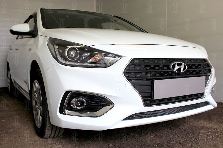 Сетка защитная в бампер Standart черный Strelka Hyundai Solaris 2017-2019 no.5719