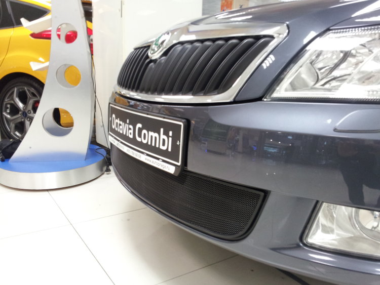 Сетка защитная в бампер Standart черный Strelka Skoda Octavia II 2005-2013 no.5819