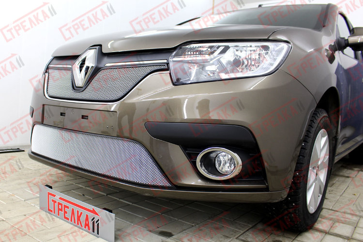 Сетка защитная в бампер Standart хром Strelka Renault Sandero 2012-2019 19265