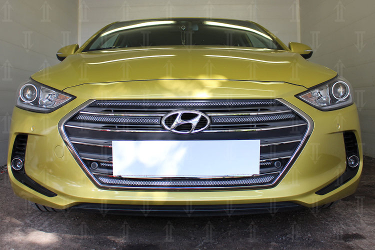 Сетка защитная в бампер Standart хром Strelka Hyundai Elantra 2016-2019 no.1964