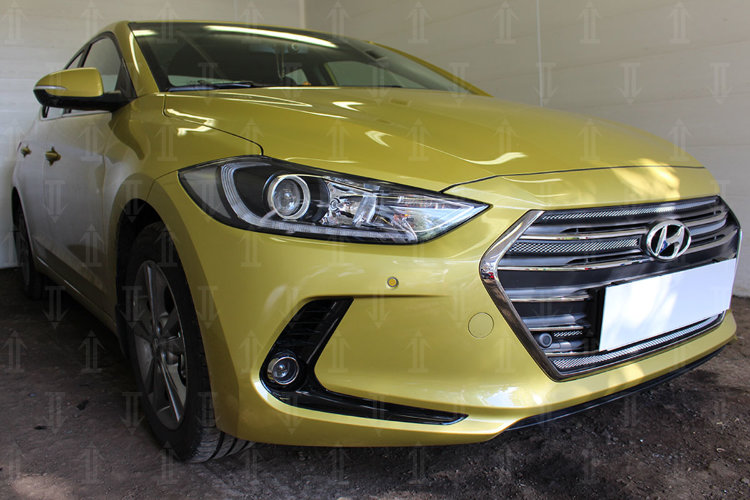 Сетка защитная в бампер Standart хром Strelka Hyundai Elantra 2016-2019 no.1964