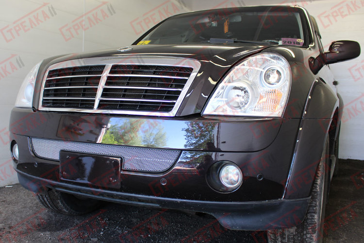 Сетка защитная в бампер Standart хром Strelka SsangYong Rexton 2001-2015 no.3359