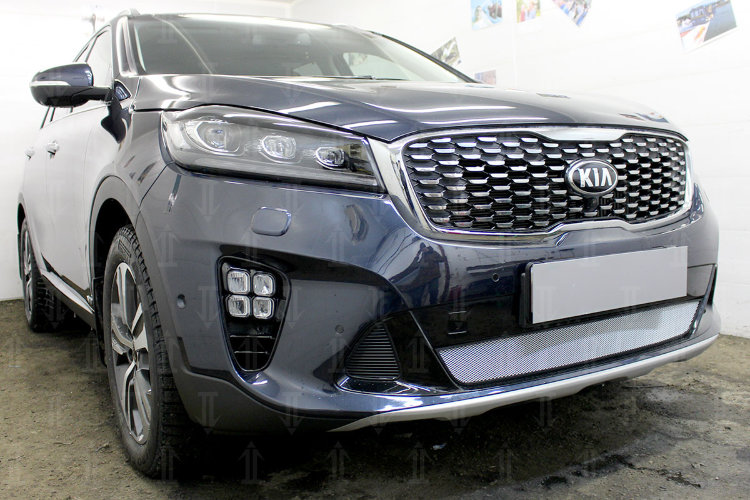 Сетка защитная в бампер Standart хром Strelka KIA Sorento Prime 2015-2019 no.3965