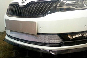 Сетка защитная в бампер Standart хром Strelka Skoda Rapid 2012-2019 ― Auto-Clover
