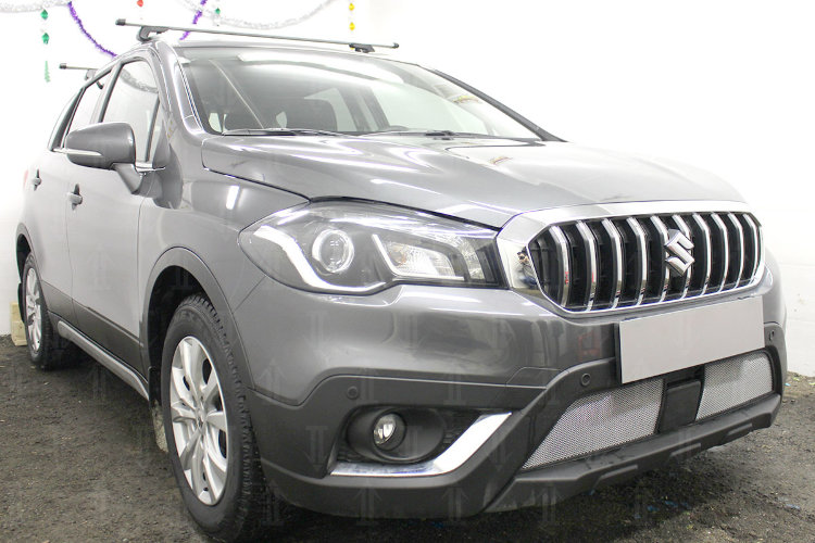 Сетка защитная в бампер Standart хром Strelka Suzuki SX4 S-Cross 2013-2019 no.6369