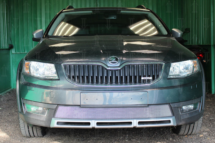Сетка защитная в бампер Standart хром Strelka Skoda Octavia III 2013-2019 no.6412