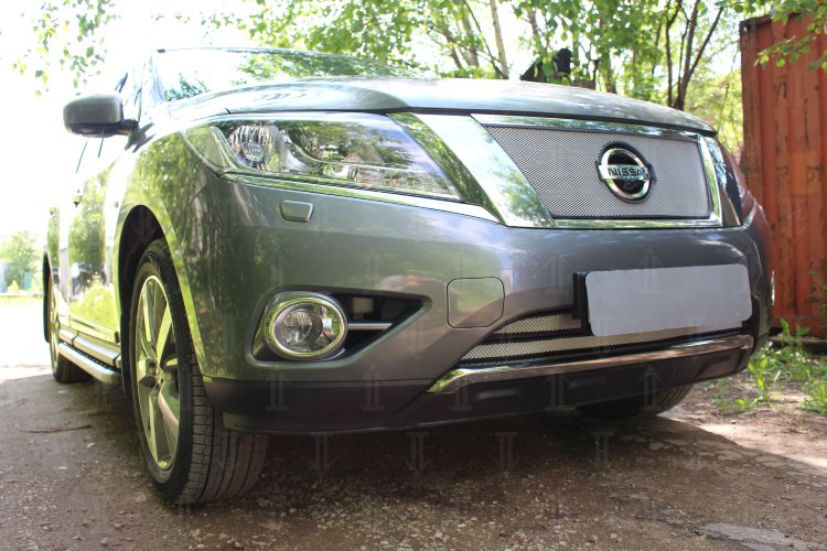 Сетка защитная в бампер Standart хром Strelka Nissan Pathfinder 2014-2019 no.6487