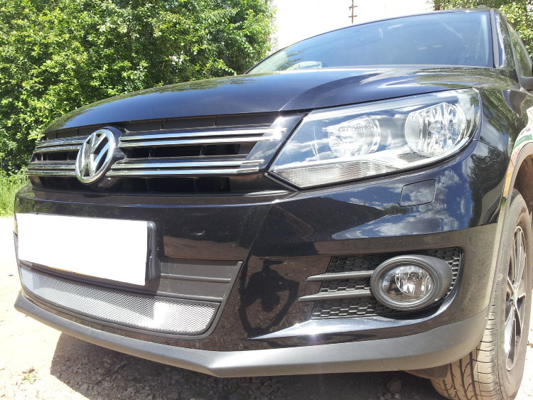 Сетка защитная в бампер Standart хром Strelka Volkswagen Tiguan I 2008-2016 no.6603