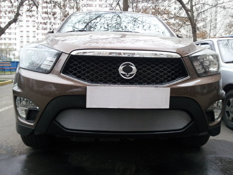 Сетка защитная в бампер Standart хром Strelka SsangYong Actyon Sports 2006-2015 no.6726