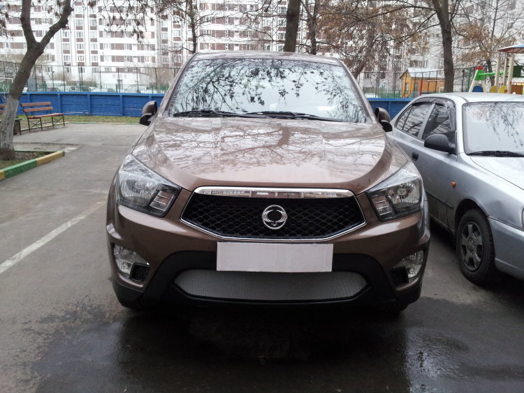 Сетка защитная в бампер Standart хром Strelka SsangYong Actyon Sports 2006-2015 no.6726