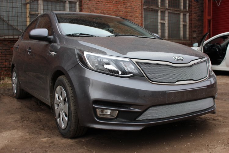 Сетка защитная в бампер Standart хром Strelka KIA Rio 2011-2017 12506