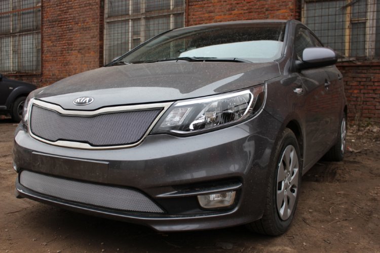 Сетка защитная в бампер Standart хром Strelka KIA Rio 2011-2017 12506