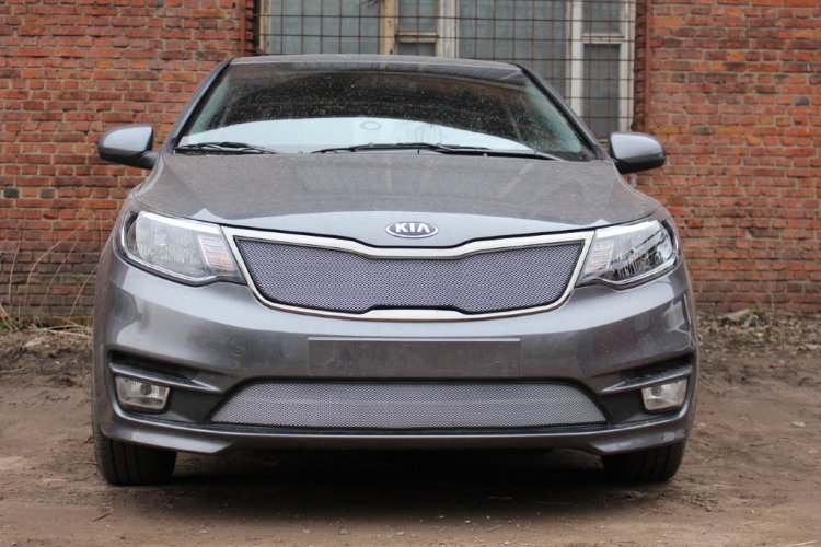 Сетка защитная в бампер Standart хром Strelka KIA Rio 2011-2017 12506
