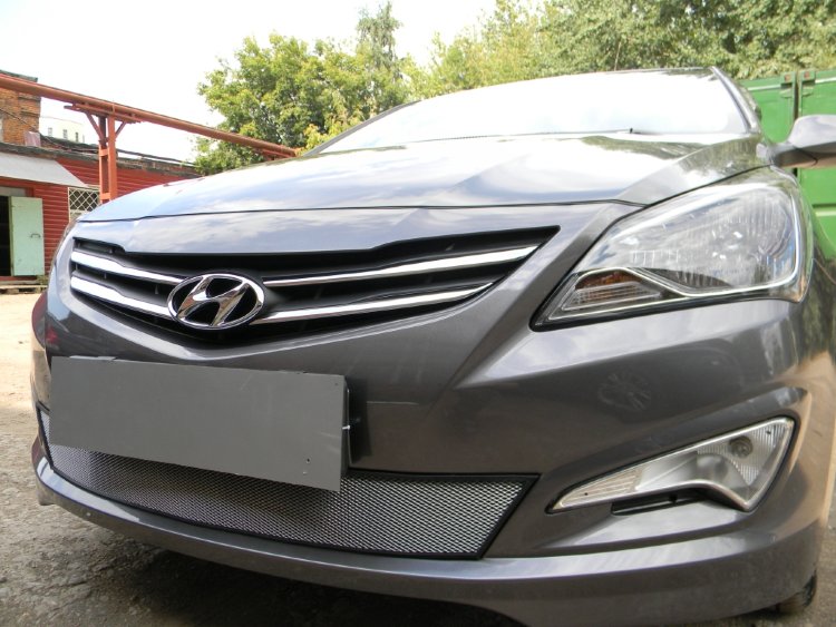 Сетка защитная в бампер Standart хром Strelka Hyundai Solaris 2011-2017 no.6859