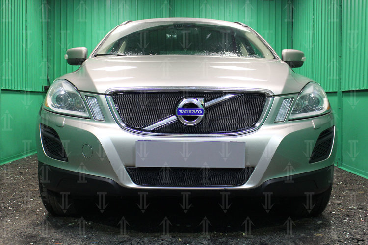 Сетка защитная в решетку радиатора Optimal черный Strelka Volvo XC60 2008-2017 no.6104
