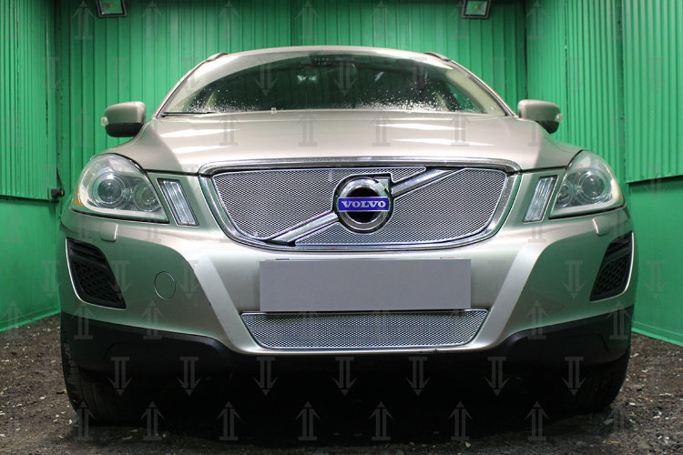 Сетка защитная в решетку радиатора Optimal хром Strelka Volvo XC60 2008-2017 no.6105