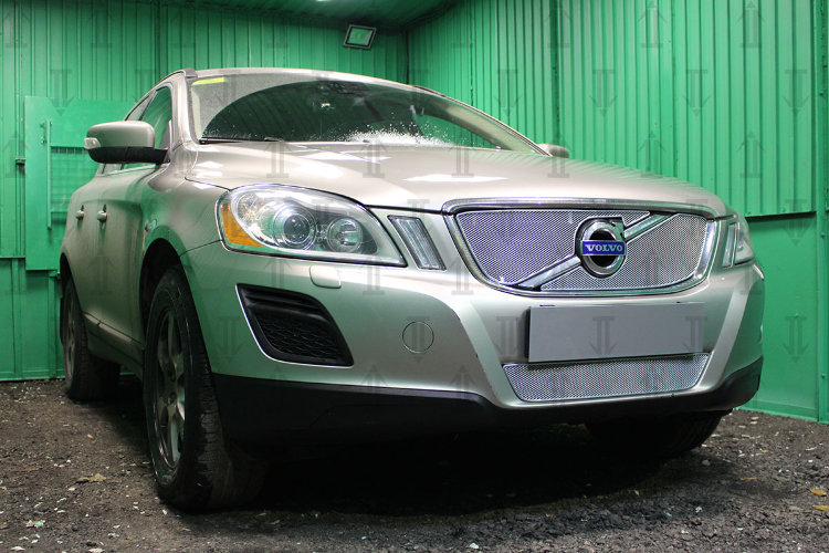 Сетка защитная в решетку радиатора Optimal хром Strelka Volvo XC60 2008-2017 no.6105