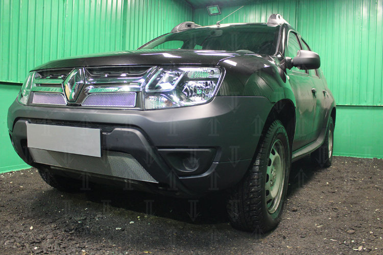 Сетка защитная в решетку радиатора Optimal хром Strelka Renault Duster 2011-2019 no.6433
