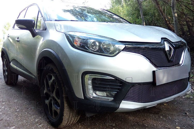 Сетка защитная в решетку радиатора Premium черный Strelka Renault Kaptur 2013-2019 no.6454