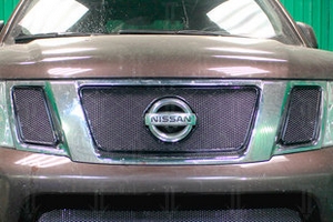 Сетка защитная в решетку радиатора Premium черный Strelka Nissan Pathfinder 2004-2013 ― Auto-Clover