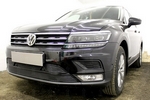 Сетка защитная в решетку радиатора Premium черный Strelka Volkswagen Tiguan II 2016-2019