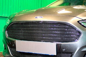 Сетка защитная в решетку радиатора Premium черный Strelka Ford Mondeo V 2015-2019 ― Auto-Clover