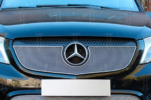 Сетка защитная в решетку радиатора Premium хром Strelka Mercedes-Benz Vito W447 2014-2019 ― Auto-Clover