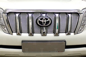 Сетка защитная в решетку радиатора Premium хром Strelka Toyota Land Cruiser Prado 150 2010-2019 ― Auto-Clover