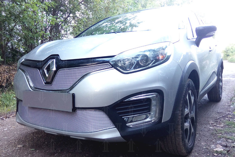 Сетка защитная в решетку радиатора Premium хром Strelka Renault Kaptur 2013-2019 no.6453