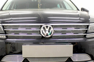 Сетка защитная в решетку радиатора Premium хром Strelka Volkswagen Tiguan II 2016-2019 ― Auto-Clover