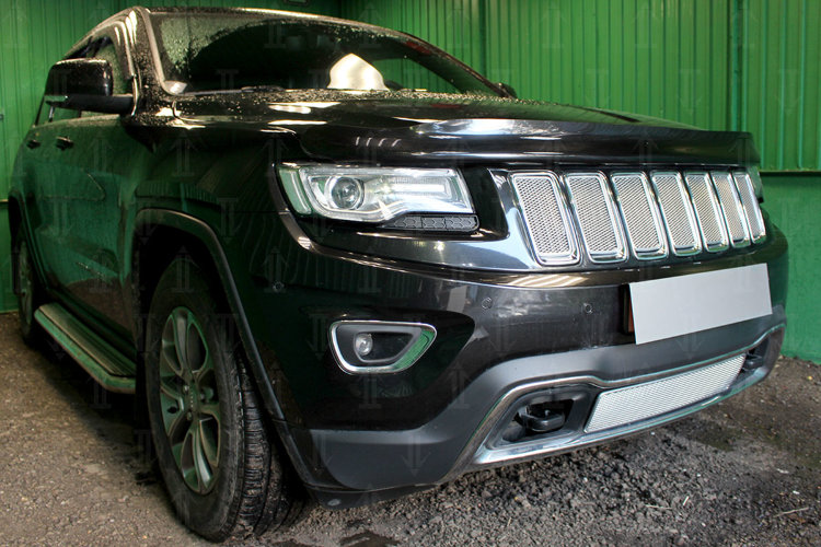 Сетка защитная в решетку радиатора Premium хром Strelka Jeep Grand Cherokee 2010-2019 no.6637