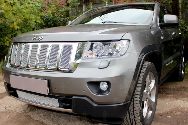 Сетка защитная в решетку радиатора Premium хром Strelka Jeep Grand Cherokee 2010-2019 no.6645