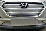 Сетка защитная в решетку радиатора Premium хром (Travel, Prime) Strelka Hyundai Tucson 2015-2019