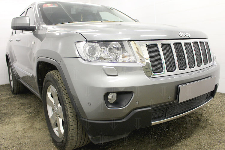 Сетка защитная в решетку радиатора Standart черный Strelka Jeep Grand Cherokee 2010-2019 no.5974