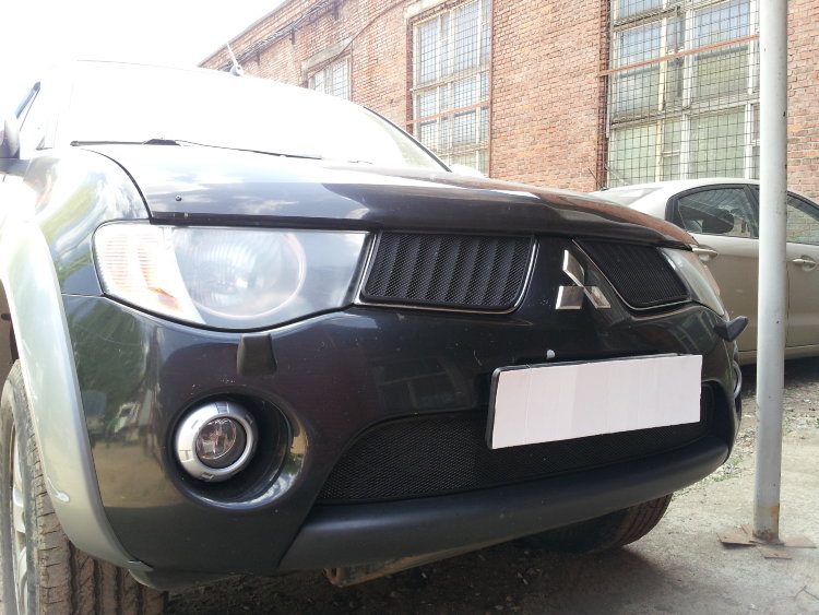 Сетка защитная в решетку радиатора Standart черный Strelka Mitsubishi L200 2005-2015 no.6302