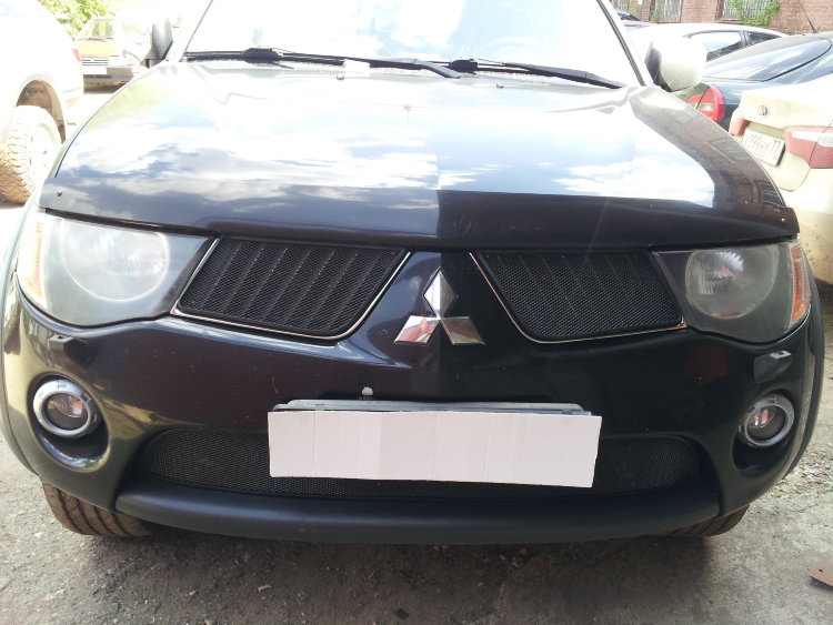 Сетка защитная в решетку радиатора Standart черный Strelka Mitsubishi L200 2005-2015 no.6302